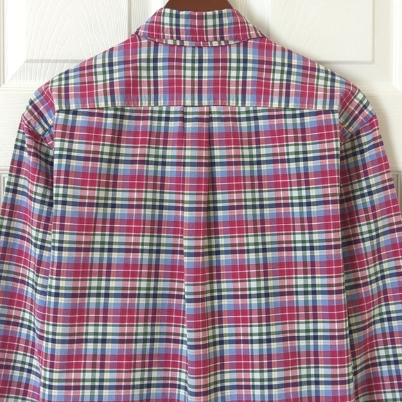 Ralph Lauren Classic Preppy Plaid Long Sleeve Button Down Shirt Hot Pink XL - Picture 12 of 12